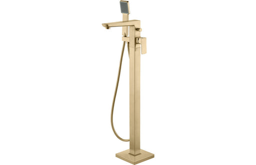 Bugle Floor Standing Bath/Shower Mixer - Brushed Brass -