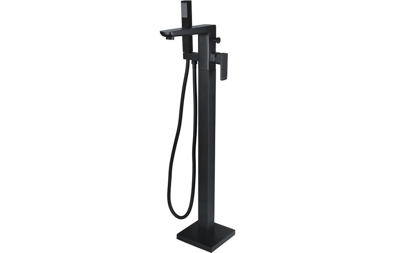 Bugle Floor Standing Bath/Shower Mixer - Matt Black -