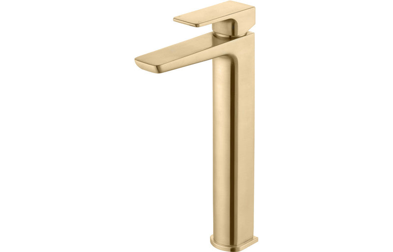 Bugle Tall Basin Mixer - Brushed Brass -