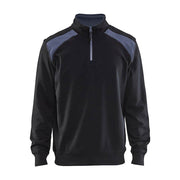Blaklader 3353 Half-Zip 2-Tone Sweatshirt Black Charcoal Grey Workwear - Apparel & Accessories > Clothing SWEATSHIRTS