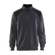 Blaklader 3353 Half-Zip 2-Tone Sweatshirt Grey Black Workwear UK - Apparel & Accessories > Clothing SWEATSHIRTS