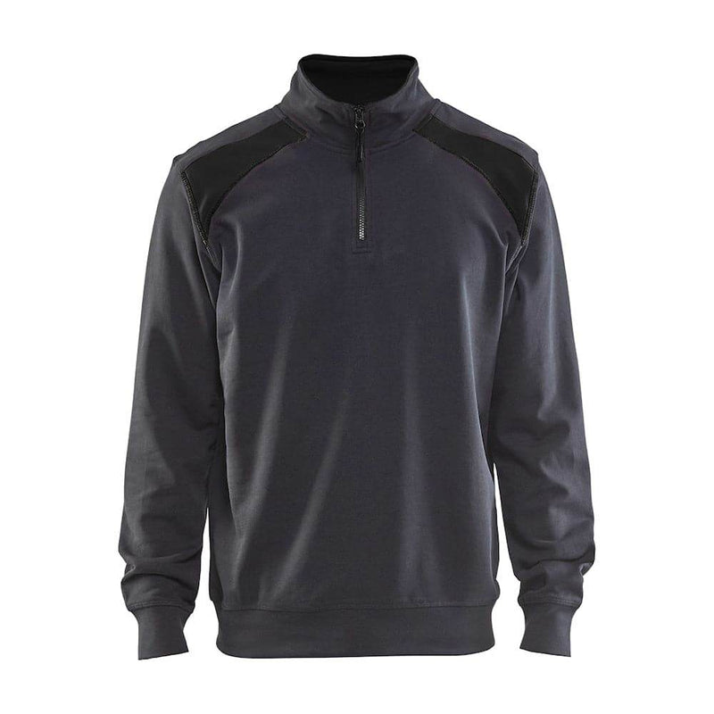 Blaklader 3353 Half-Zip 2-Tone Sweatshirt Grey Black Workwear UK - Apparel & Accessories > Clothing SWEATSHIRTS