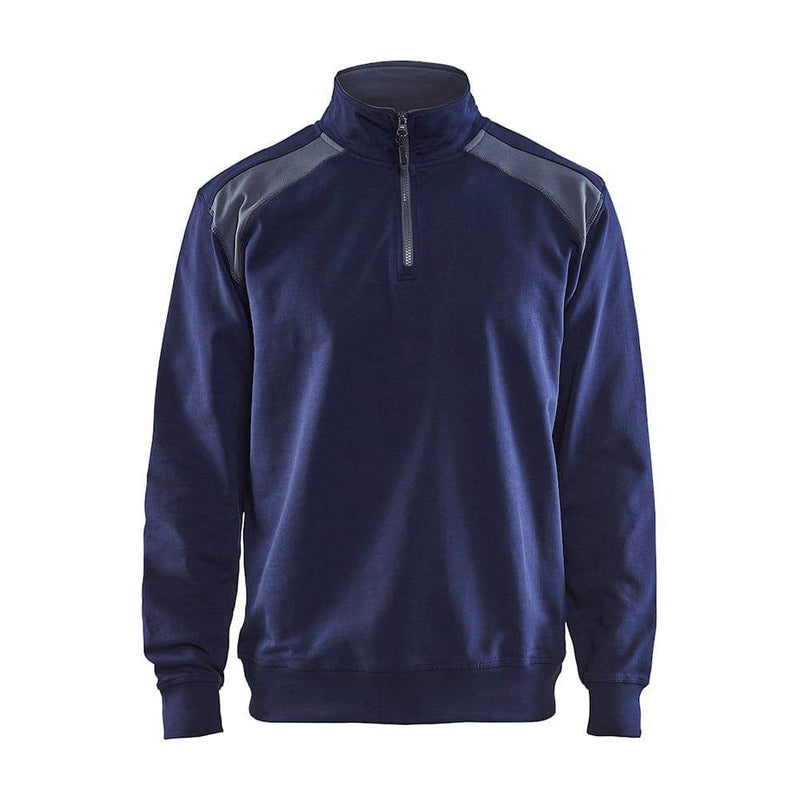 Blaklader 3353 Half-Zip 2-Tone Sweatshirt Navy Grey Jumper Workwear Online - Apparel & Accessories > Clothing SWEATSHIRTS