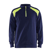 Blaklader 3353 Half-Zip 2-Tone Sweatshirt Navy Yellow Workwear Online - Apparel & Accessories > Clothing SWEATSHIRTS