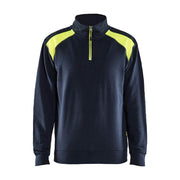 Blaklader 3353 Half-Zip 2-Tone Sweatshirt Navy Yellow Workwear - Apparel & Accessories > Clothing SWEATSHIRTS