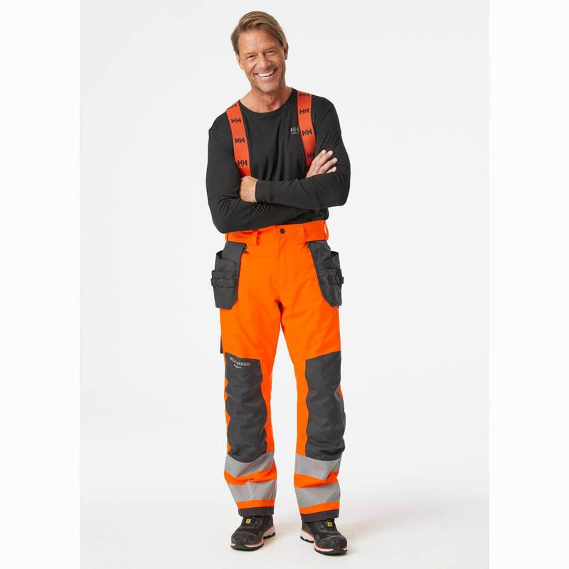 Helly Hansen 71491 Alna 2.0 Hi-Vis Winter Insulated Waterproof Construction Bib Pant Trouser - WATERPROOF TROUSERS