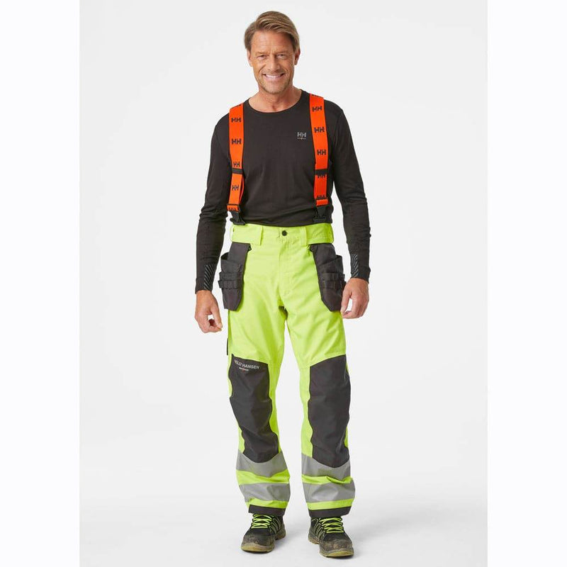 Helly Hansen 71493 Alna 2.0 Hi-Vis Waterproof Shell Construction Bib& Brace Pant Trouser - WATERPROOF TROUSERS