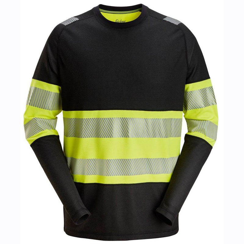 Snickers 2430 High-Vis Class 1 Long-Sleeve T-Shirt - HI-VIS T-SHIRTS