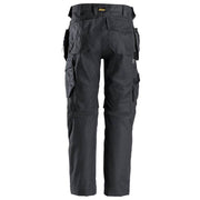 Snickers 6224 AllroundWork, Canvas+ Stretch Work Trousers+ Holster Pockets Steel Grey - KNEE PAD TROUSERS