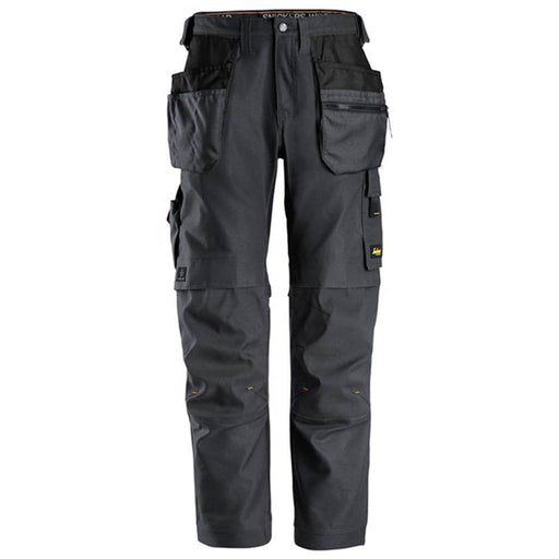 Snickers 6224 AllroundWork, Canvas+ Stretch Work Trousers+ Holster Pockets Steel Grey - KNEE PAD TROUSERS