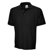 Uneek UC104 Heavyweight Cotton Black Unisex Work Polo Shirt - PLAIN POLO SHIRTS