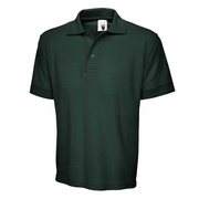 Uneek UC104 Heavyweight Cotton Bottle Green Unisex Work Polo Shirt - PLAIN POLO SHIRTS