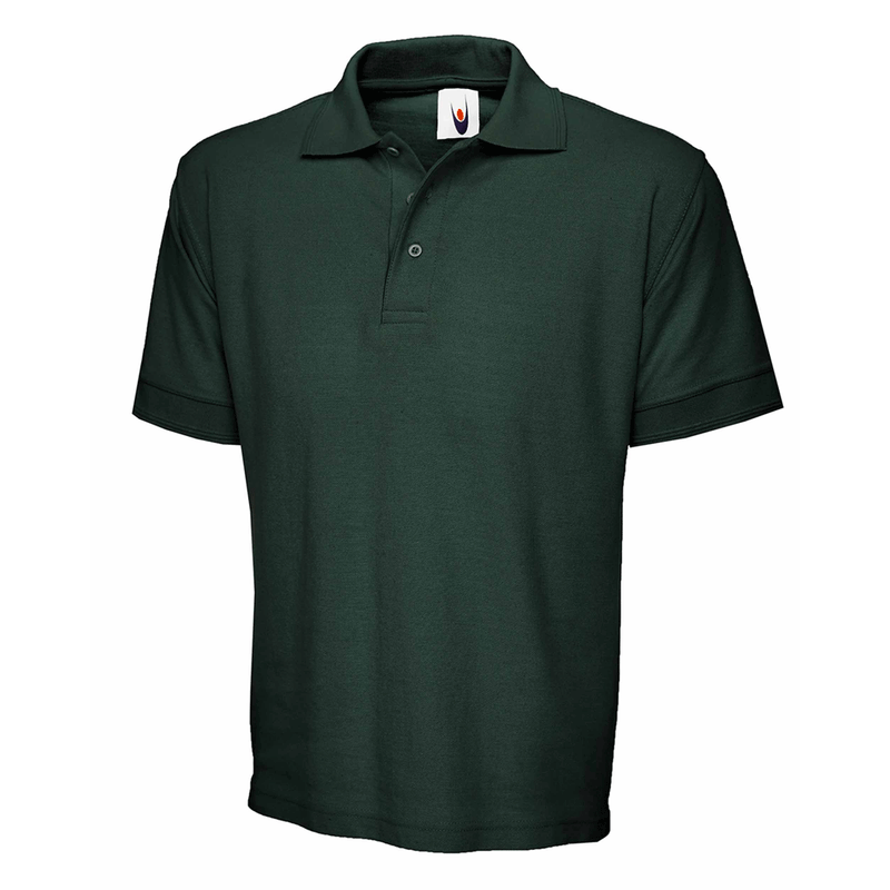 Uneek UC104 Heavyweight Cotton Bottle Green Unisex Work Polo Shirt - PLAIN POLO SHIRTS