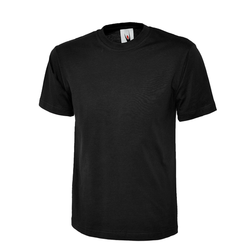 Uneek UC302 Heavyweight Black Unisex Work T-Shirt - PLAIN T-SHIRTS