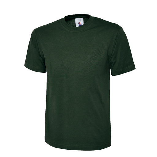 Uneek UC302 Heavyweight Bottle Green Unisex Work T-Shirt - PLAIN T-SHIRTS