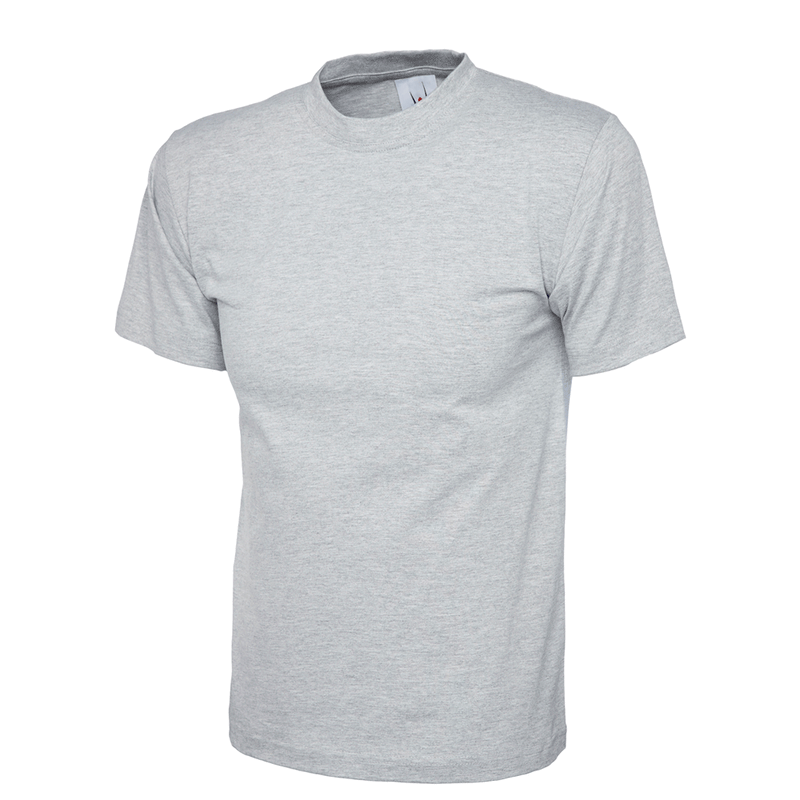 Uneek UC302 Heavyweight Heather Grey Unisex Work T-Shirt - PLAIN T-SHIRTS