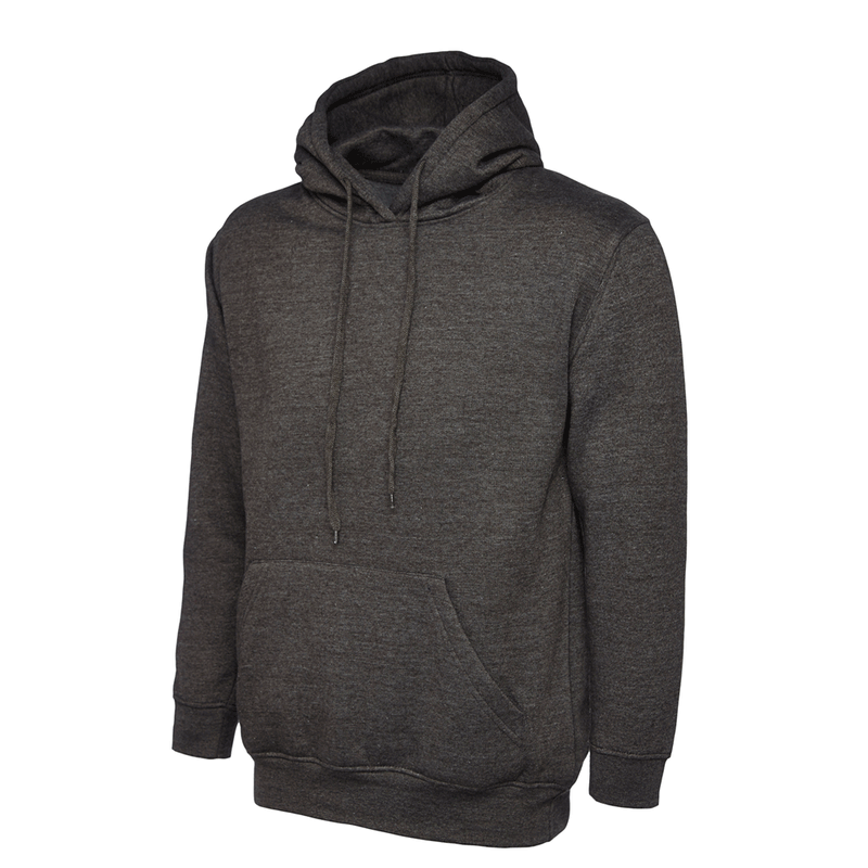 Uneek UC502 Classic Charcoal Grey Work Hooded Sweatshirt - PLAIN HOODIES