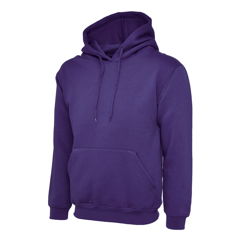 Uneek UC502 Classic Hooded Sweatshirt More Colours - PLAIN HOODIES Purple