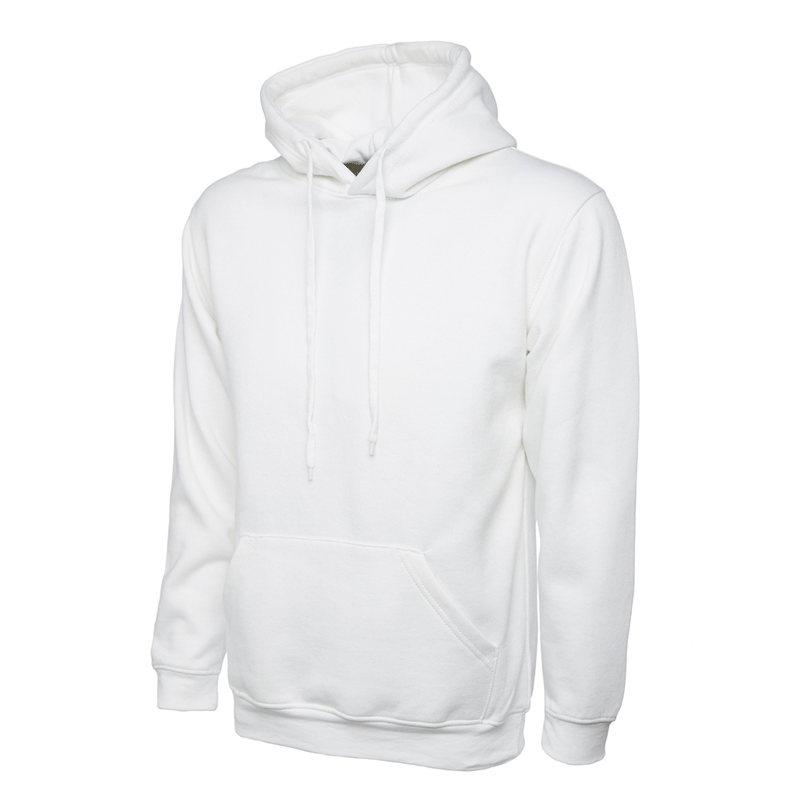 Uneek UC502 Classic White Work Hooded Sweatshirt - PLAIN HOODIES
