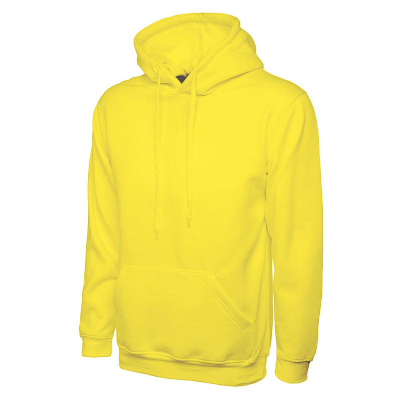 Uneek UC502 Classic Yellow Work Hooded Sweatshirt - PLAIN HOODIES