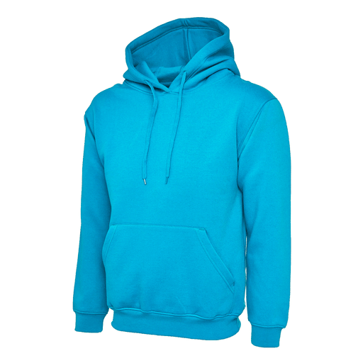 Uneek UC502 Classic Unisex Work Hooded Sweatshirt Sapphire Blue Sizes xs to 6XL - PLAIN HOODIES