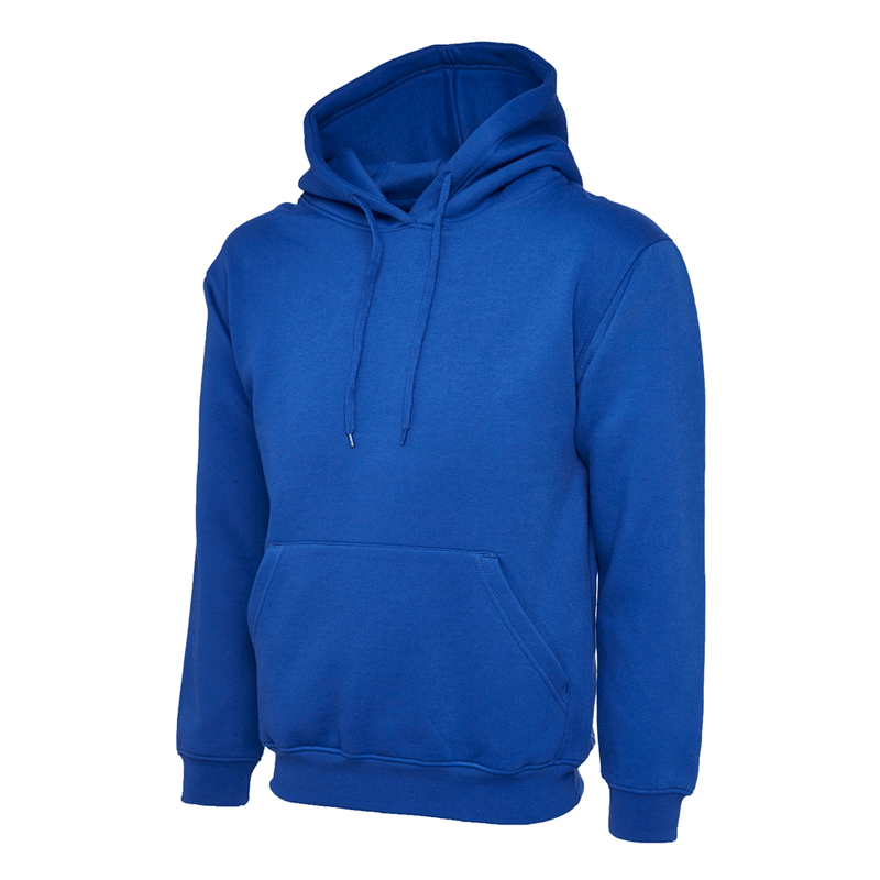 Uneek UC502 Classic Unisex Work Hooded Sweatshirt Royal Blue Sizes xs to 6XL - PLAIN HOODIES