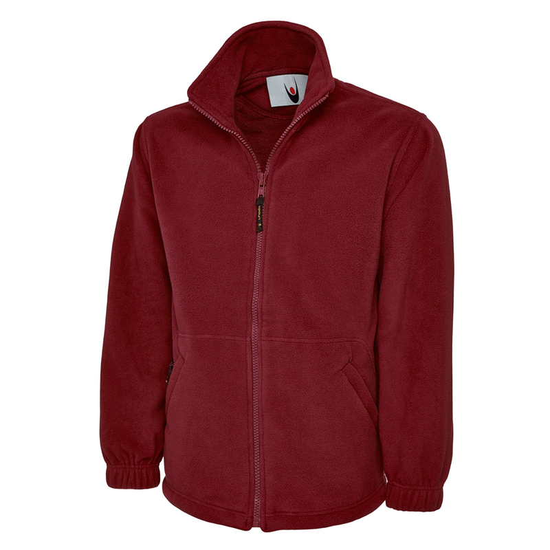 Uneek UC604 Classic Maroon red unisex work Full Zip Fleece Jacket - PLAIN FLEECES