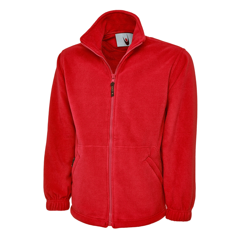 Uneek UC604 Classic Red Unisex work Full Zip Fleece Jacket - PLAIN FLEECES