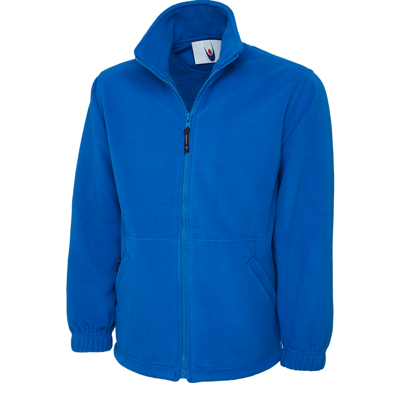 Uneek UC604 Classic Royal Blue Unisex Work Full Zip Fleece Jacket - PLAIN FLEECES
