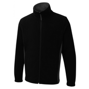 Uneek UC617 Black Charcoal Two Tone Full Zip Unisex Comfy Work Fleece Jacket - PLAIN FLEECES