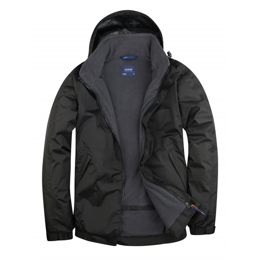 Uneek UC620 Premium Waterproof Outdoor Work Jacket - PLAIN JACKETS - Black Grey Combo