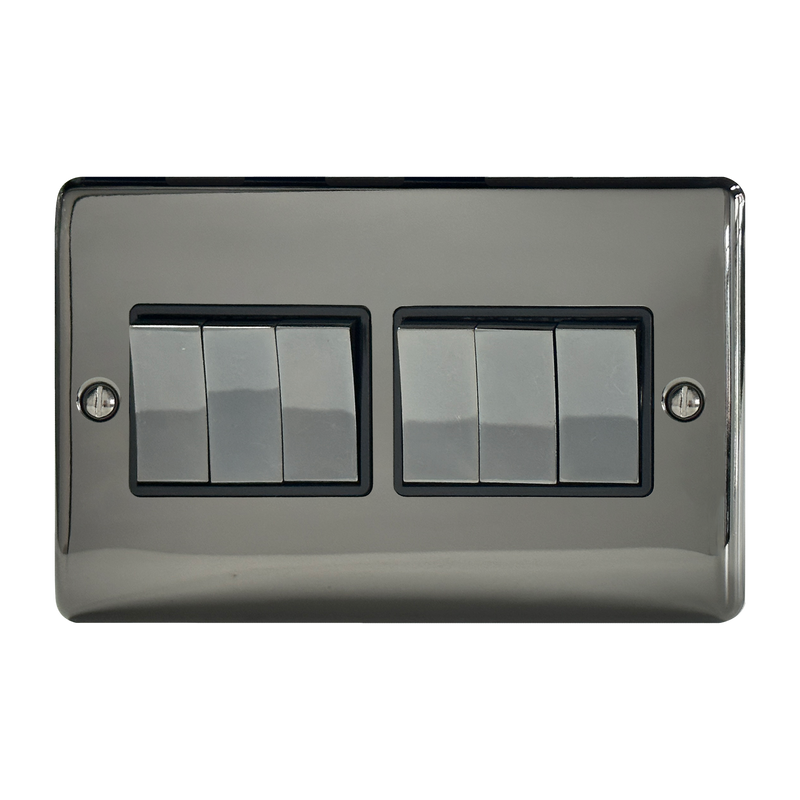 Caradok 6G 2Way 10A Switch Black Nickel - Hardware > Power & Electrical Supplies > Power Outlets & Sockets Caradok - The Curve - Black Nickel