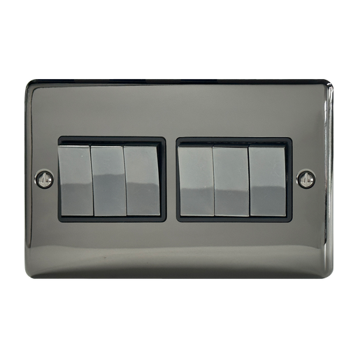 Caradok 6G 2Way 10A Switch Black Nickel - Hardware > Power & Electrical Supplies > Power Outlets & Sockets Caradok - The Curve - Black Nickel
