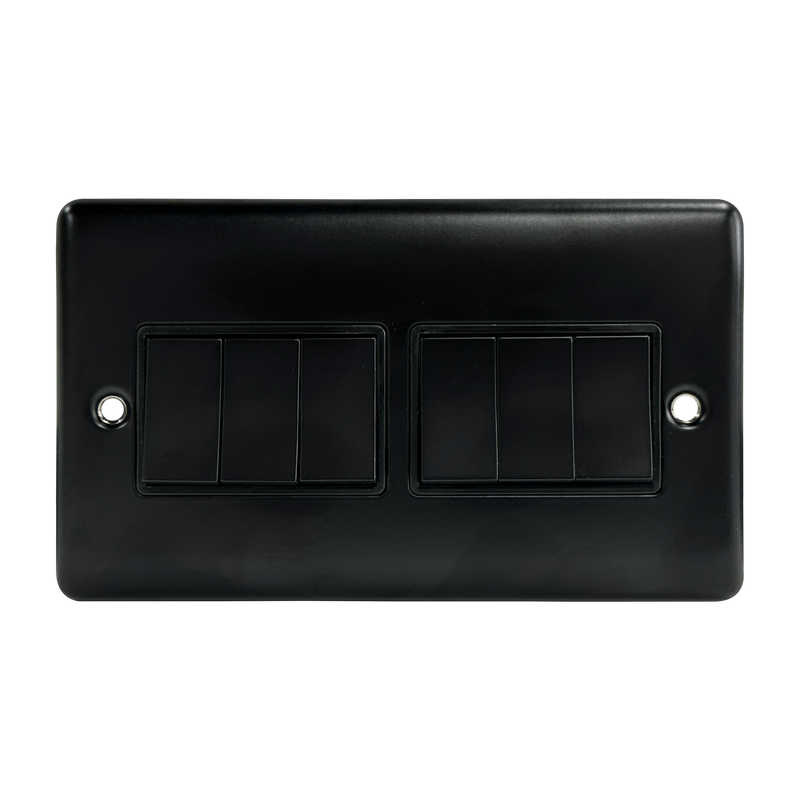 Caradok 6G 2Way 10A Switch Matt Black - Caradok - The Curve - Matt Black
