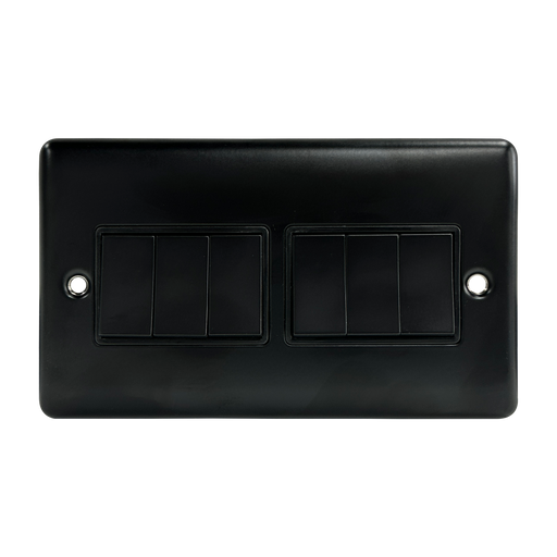 Caradok 6G 2Way 10A Switch Matt Black - Caradok - The Curve - Matt Black
