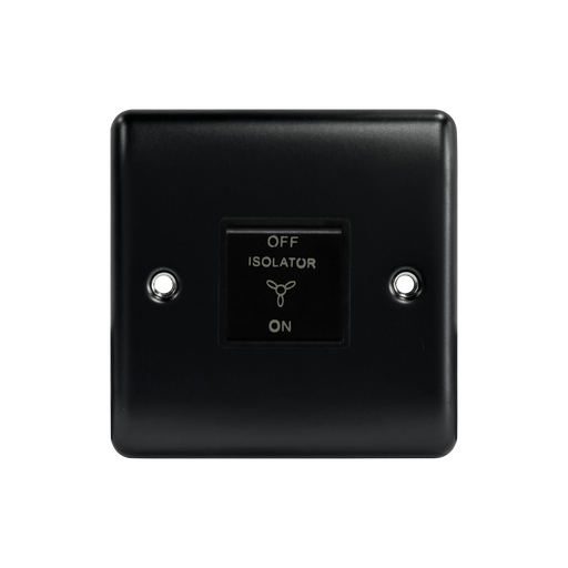 Caradok 3 Pole Fan Isolator Switch Matt Black - Caradok - The Curve - Matt Black