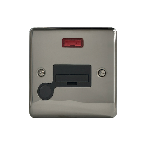 Caradok 13A Unswitched Spur c/w Neon + FO Black Nickel - Hardware > Power & Electrical Supplies > Power Outlets & Sockets Caradok - The Curve - Black Nickel