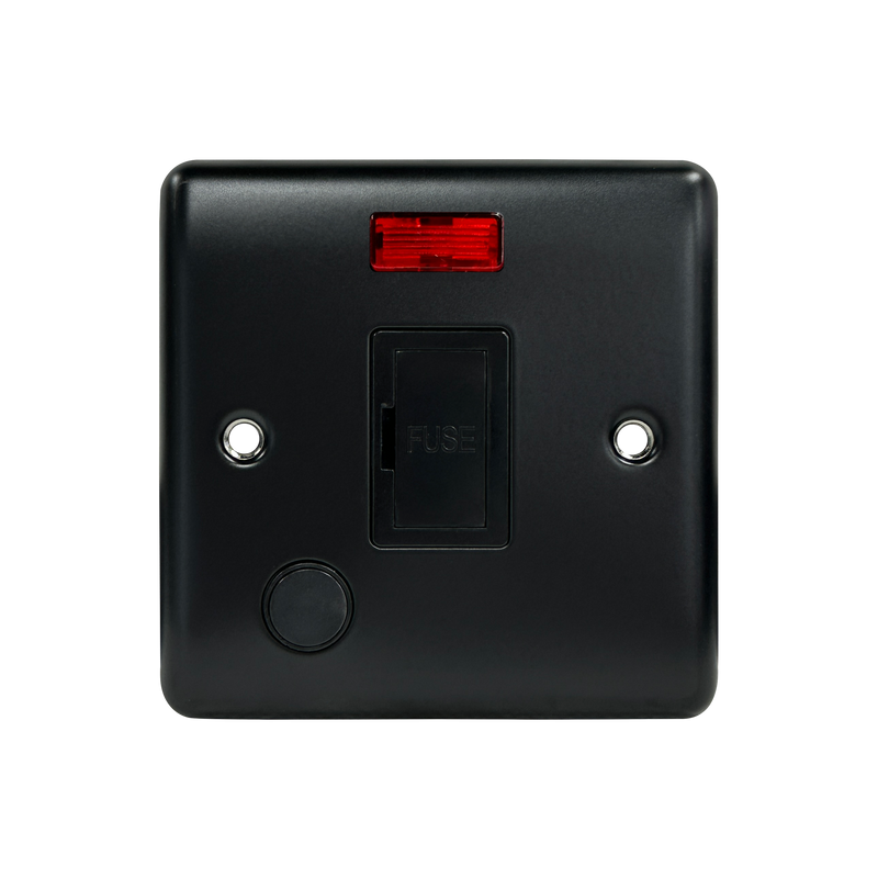 Caradok 13A Unswitched Spur c/w Neon + FO Matt Black - Caradok - The Curve - Matt Black