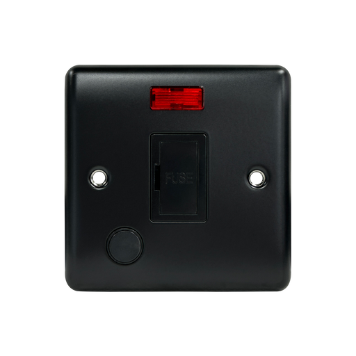 Caradok 13A Unswitched Spur c/w Neon + FO Matt Black - Caradok - The Curve - Matt Black