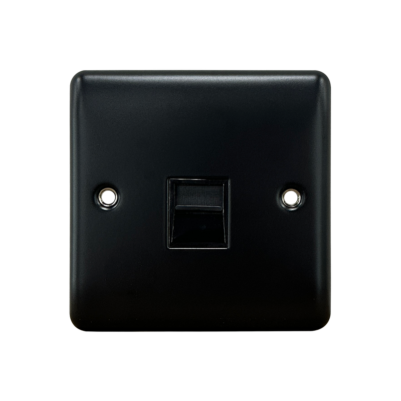 Caradok 1G Secondary Telephone Socket Matt Black - Caradok - The Curve - Matt Black