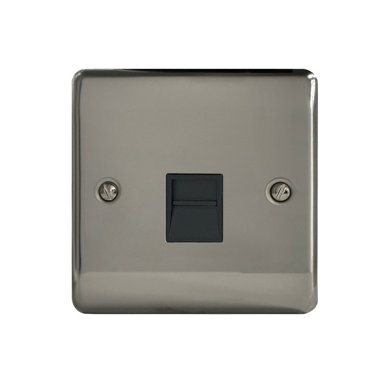 Caradok 1G Master Telephone Socket Black Nickel - Hardware > Power & Electrical Supplies > Power Outlets & Sockets Caradok - The Curve - Black Nickel