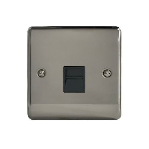 Caradok 1G Master Telephone Socket Black Nickel - Hardware > Power & Electrical Supplies > Power Outlets & Sockets Caradok - The Curve - Black Nickel