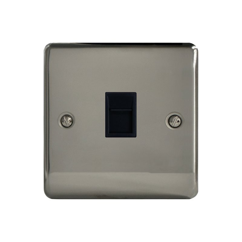 Caradok 1G RJ45 Cat5 Socket Black Nickel - Hardware > Power & Electrical Supplies > Power Outlets & Sockets Caradok - The Curve - Black Nickel
