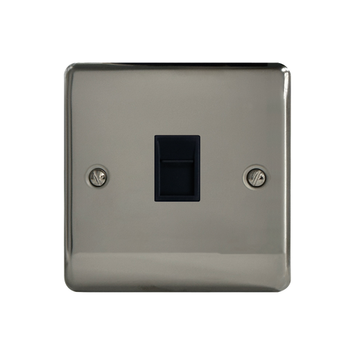 Caradok 1G RJ45 Cat5 Socket Black Nickel - Hardware > Power & Electrical Supplies > Power Outlets & Sockets Caradok - The Curve - Black Nickel
