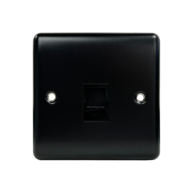 Caradok 1G RJ45 Cat5 Socket Matt Black - Caradok - The Curve - Matt Black