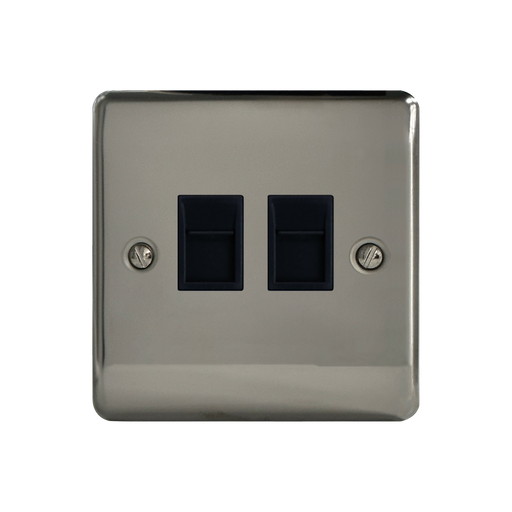 Caradok 2G RJ45 Cat5 Socket Black Nickel - Hardware > Power & Electrical Supplies > Power Outlets & Sockets Caradok - The Curve - Black Nickel
