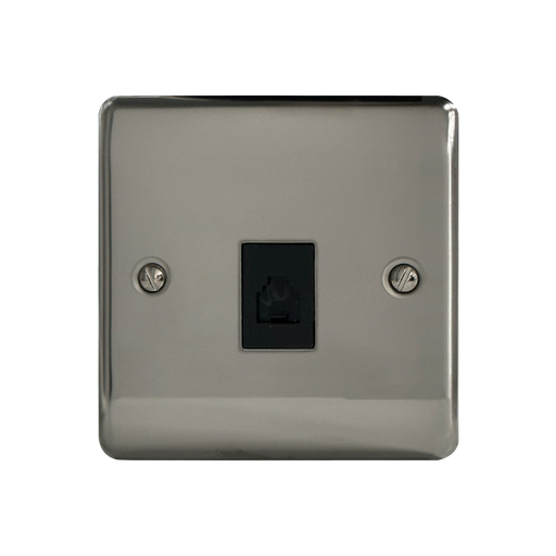 Caradok 1G RJ11 Telephone Socket Black Nickel - Hardware > Power & Electrical Supplies > Power Outlets & Sockets Caradok - The Curve - Black Nickel