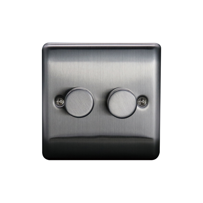 Caradok 2G LED Dimmer Brushed Chrome (Max 100W) - Caradok - The Curve - Brushed Steel