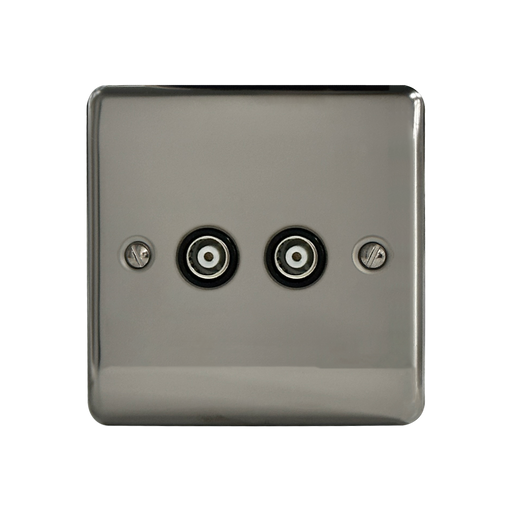 Caradok 2G Coax Socket Black Nickel - Hardware > Power & Electrical Supplies > Power Outlets & Sockets Caradok - The Curve - Black Nickel