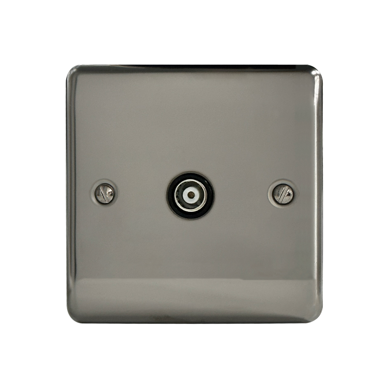 Caradok 1G Isolated Coax Socket + 1 Branch Black Nickel - Hardware > Power & Electrical Supplies > Power Outlets & Sockets Caradok - The Curve - Black Nickel